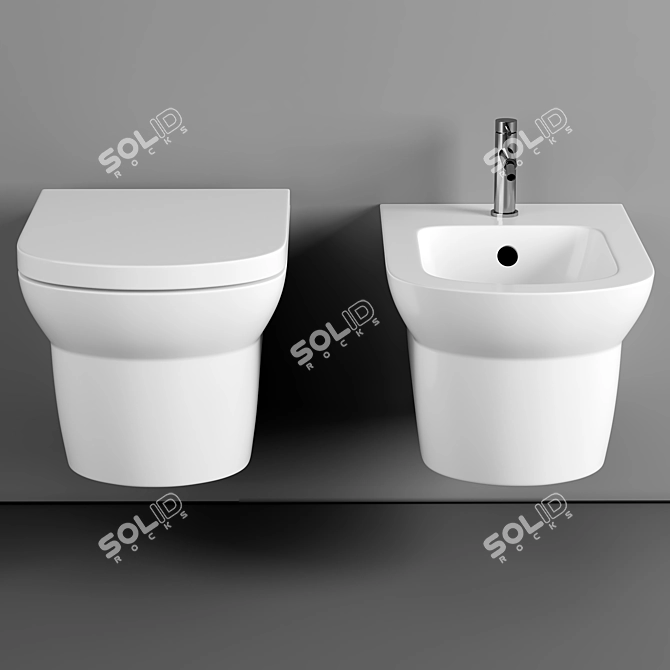 Nuie Clara Wall Hung Toilet 3D model image 2