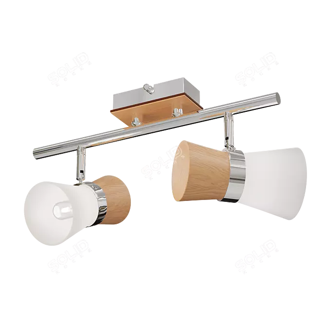 Elegant Wooden Ceiling Lamp Vivica 3D model image 1