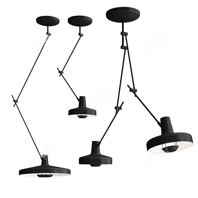 Adjustable ARIGATO Ceiling Lamp Collection 3D model image 1