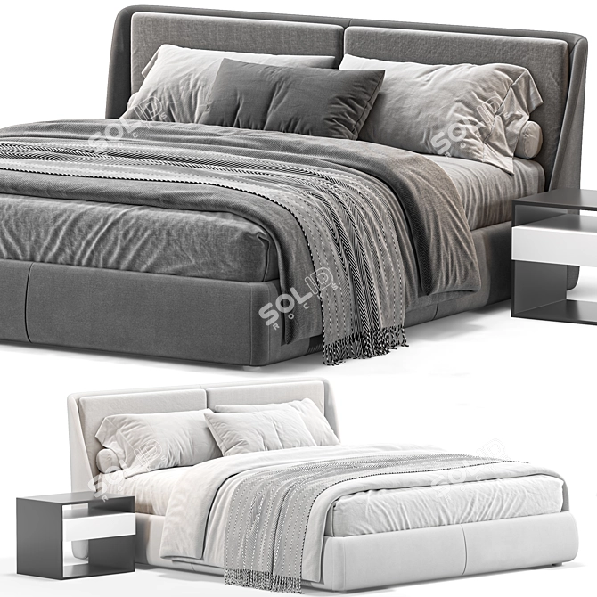 Elegant Modern Bend Sofa 3D model image 2