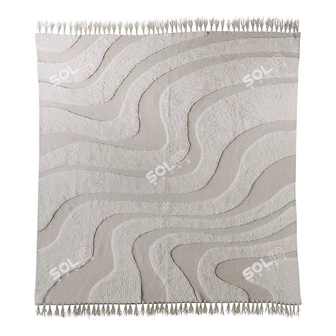 Handwoven Tufted Rug in Hilo 3D model image 1