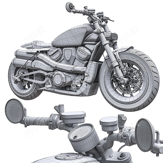 2021 Harley Sportster S Motorcycle 3D model image 7