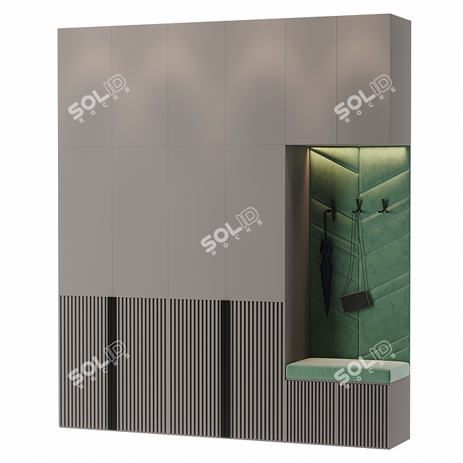 Sleek Hallway Furniture Set 3D model image 1