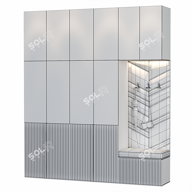 Sleek Hallway Furniture Set 3D model image 4