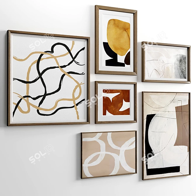 Diverse Material Photo Frame Set 3D model image 5