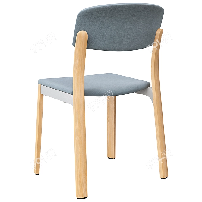 Modern Stackable Wooden Chair Nate 3D model image 2