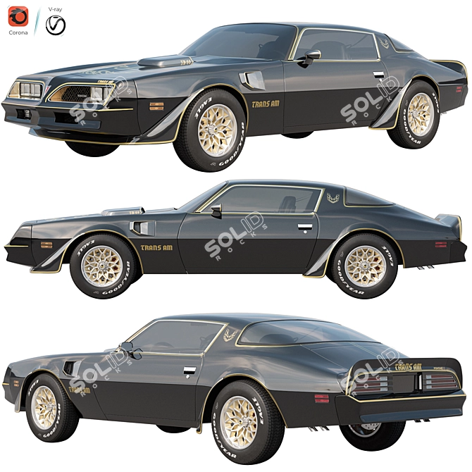 1977 Pontiac Firebird Trans Am 3D model image 1