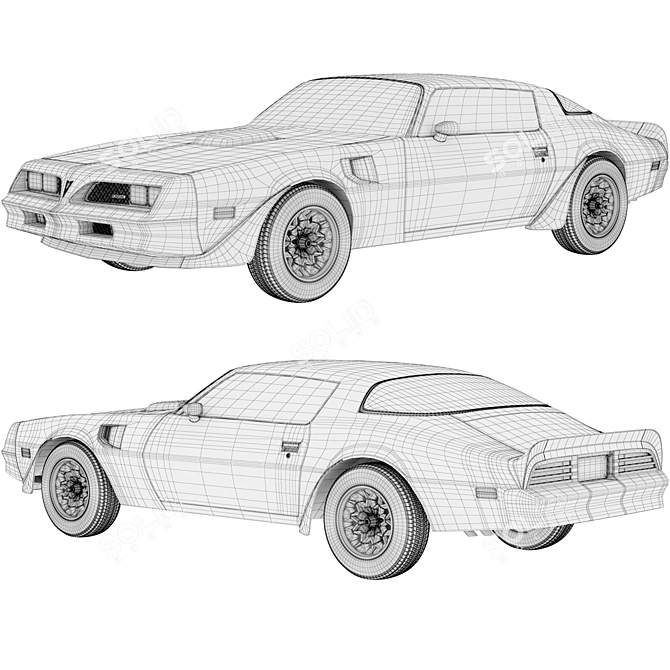 1977 Pontiac Firebird Trans Am 3D model image 5