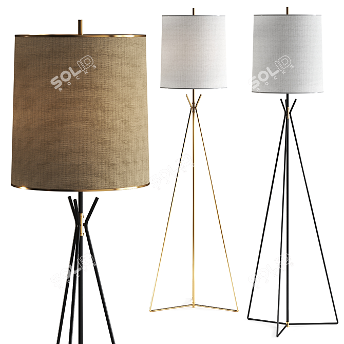 Elegant Tavares Floor Lamp Design 3D model image 1