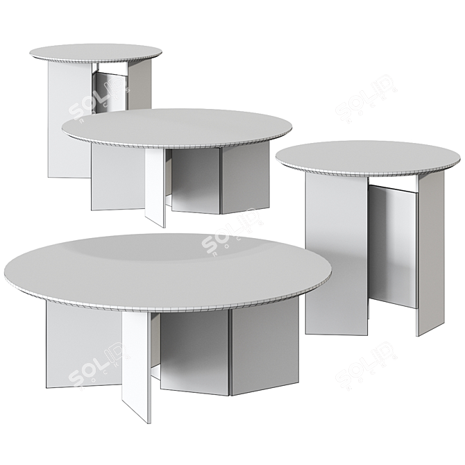 Modern Italian Glass Metropolis Table 3D model image 2