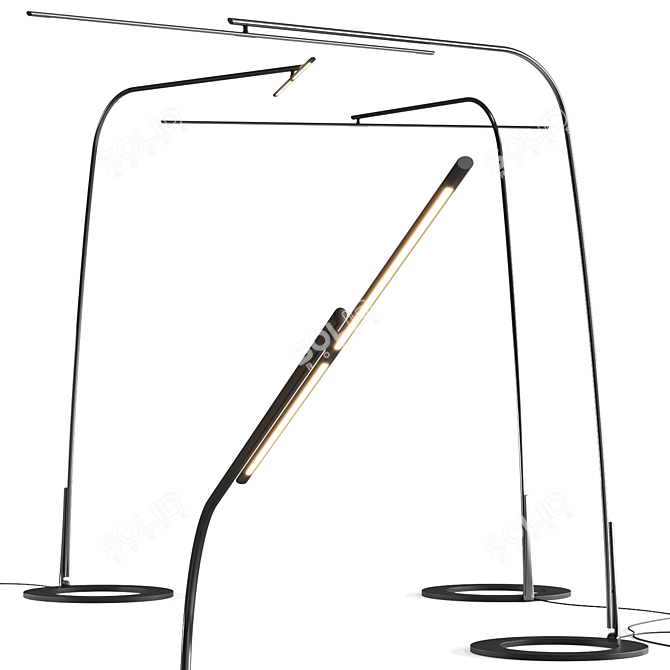 Sleek Modern Stealth Floor Lamp 3D model image 4