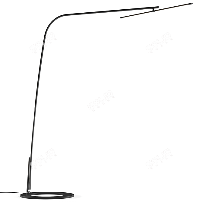 Sleek Modern Stealth Floor Lamp 3D model image 2