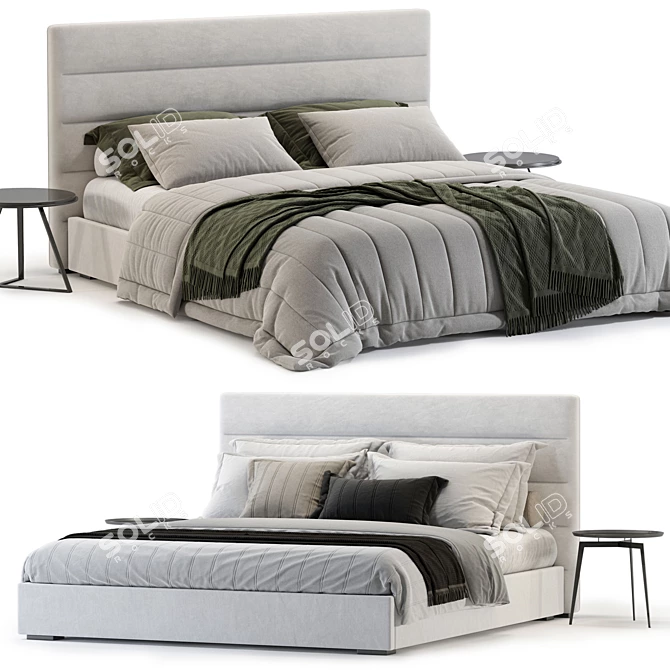 Modern Bed Model with Options 3D model image 1