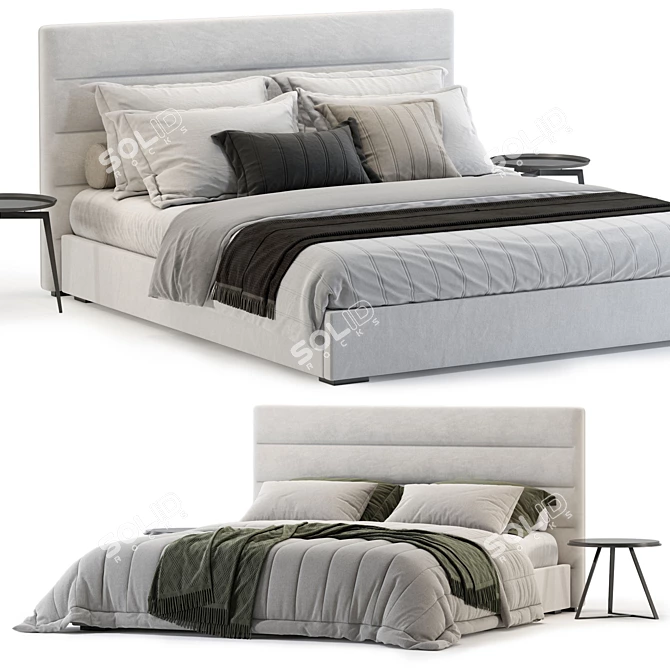 Modern Bed Model with Options 3D model image 2