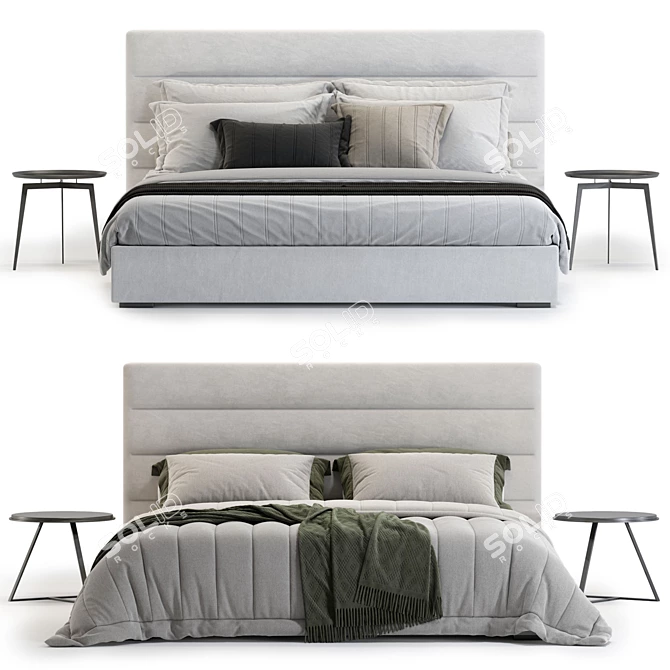 Modern Bed Model with Options 3D model image 3