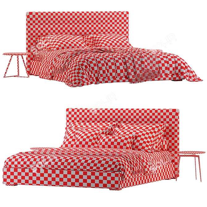 Modern Bed Model with Options 3D model image 4