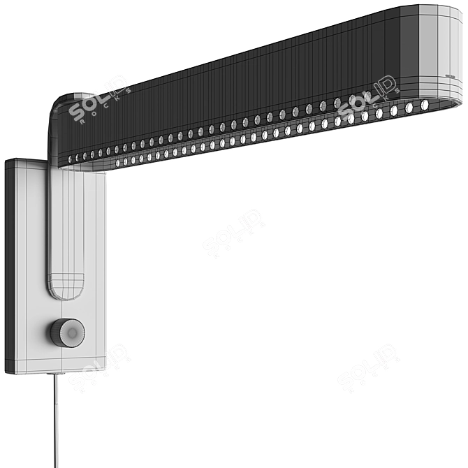 Modern Swing Arm Reading Light 3D model image 4