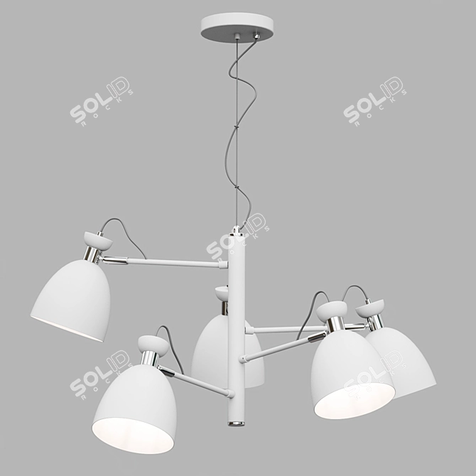 Modern Metal Gent Lamp Chrome 3D model image 2