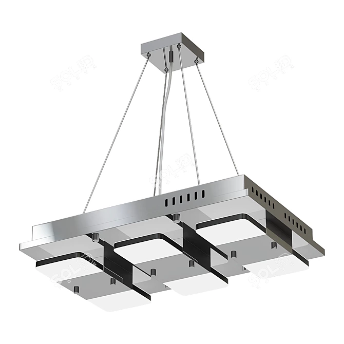 Chrome 6-Light LED Pendant 3D model image 1