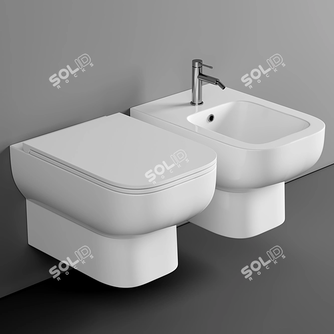 RAK Series 600 Rimless Wall-Hung Pan 3D model image 1