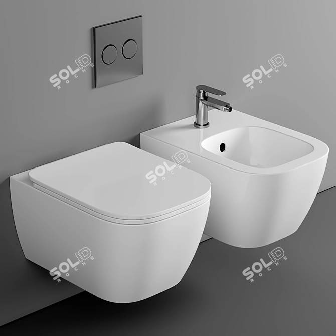 BagnoDesign Attache Wall Hung Toilet 3D model image 1