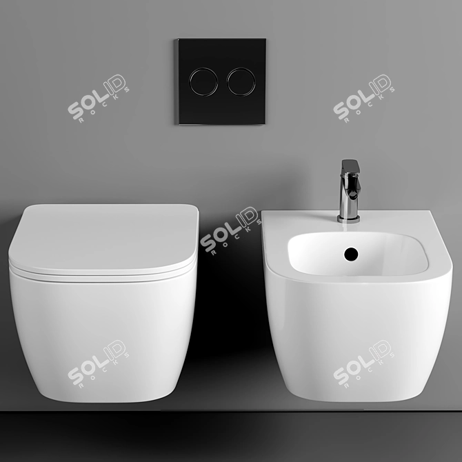 BagnoDesign Attache Wall Hung Toilet 3D model image 2