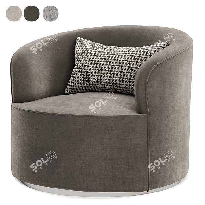  Sleek Raven Armchair 3D model image 2