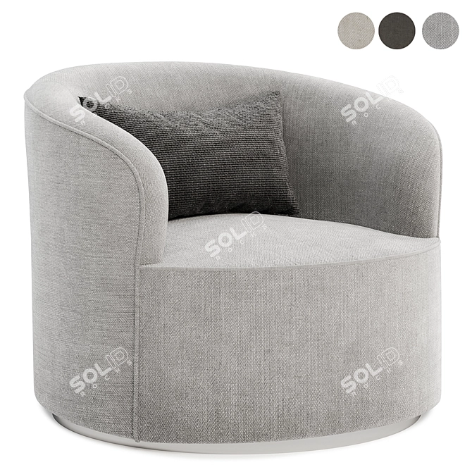  Sleek Raven Armchair 3D model image 3