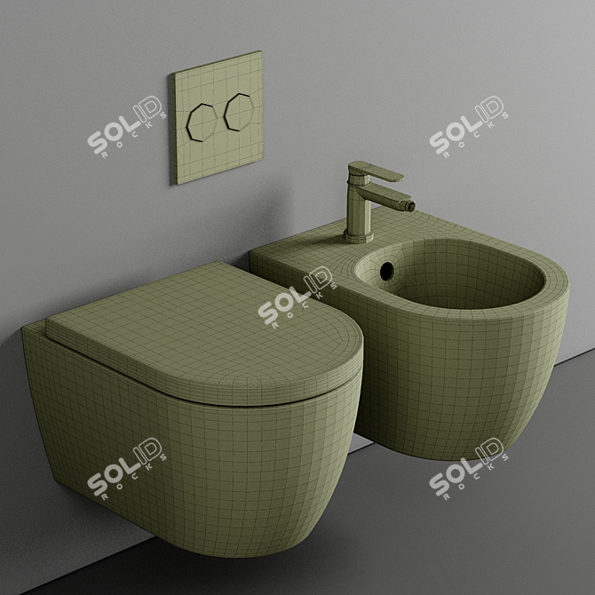 Modern Arezzo Wall Hung Toilet 3D model image 3