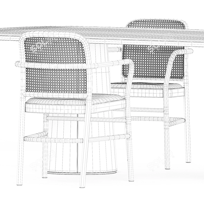 Minimalist Bent Chair and POV Table 3D model image 10