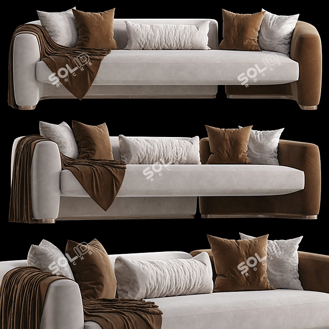 Sleek Candelaria Contemporary Sofa 3D model image 2