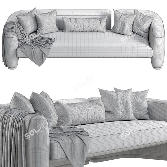 Sleek Candelaria Contemporary Sofa 3D model image 3