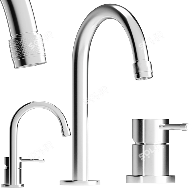 Color-Changing Faucet & Basin Set 3D model image 1