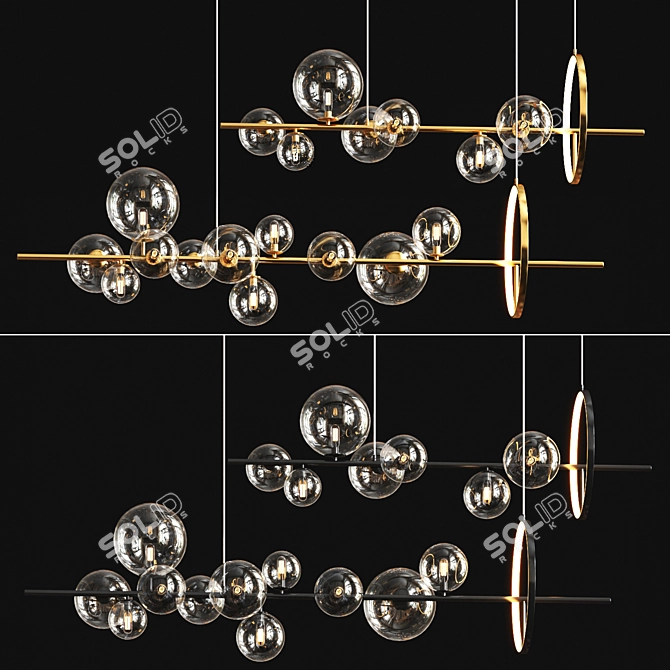Sleek Metal Glass Wall Light 3D model image 1