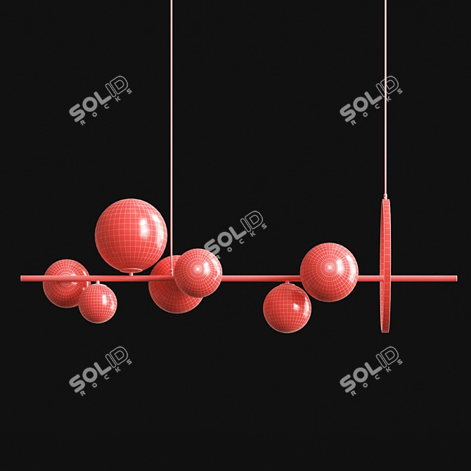 Sleek Metal Glass Wall Light 3D model image 2