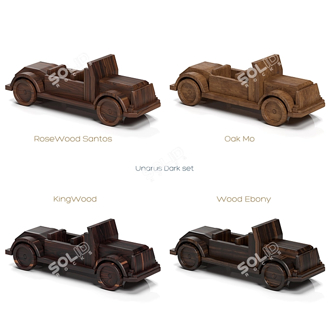 Handcrafted Wooden Car Model 3D model image 4