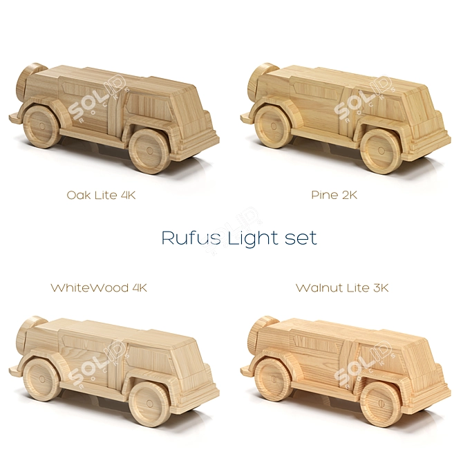 High-Poly Wooden Toy Car Model 3D model image 2