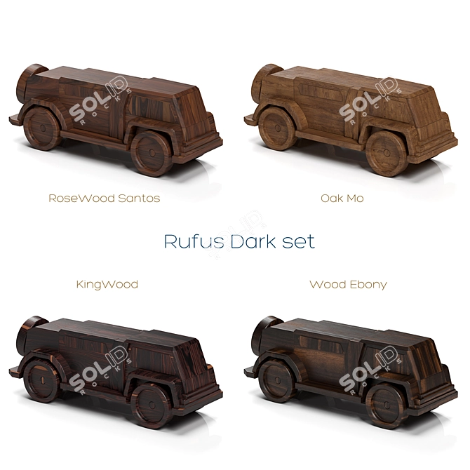 High-Poly Wooden Toy Car Model 3D model image 3