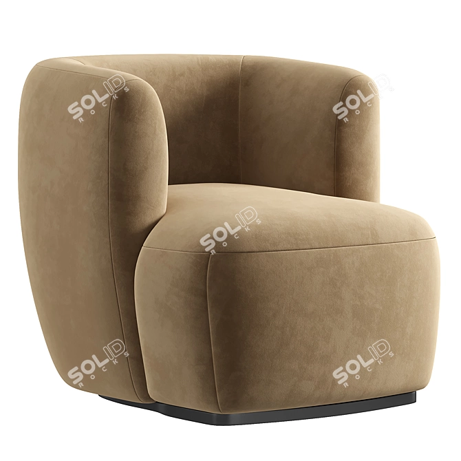 Cozy Bouclette Armchair 2015 3D model image 1