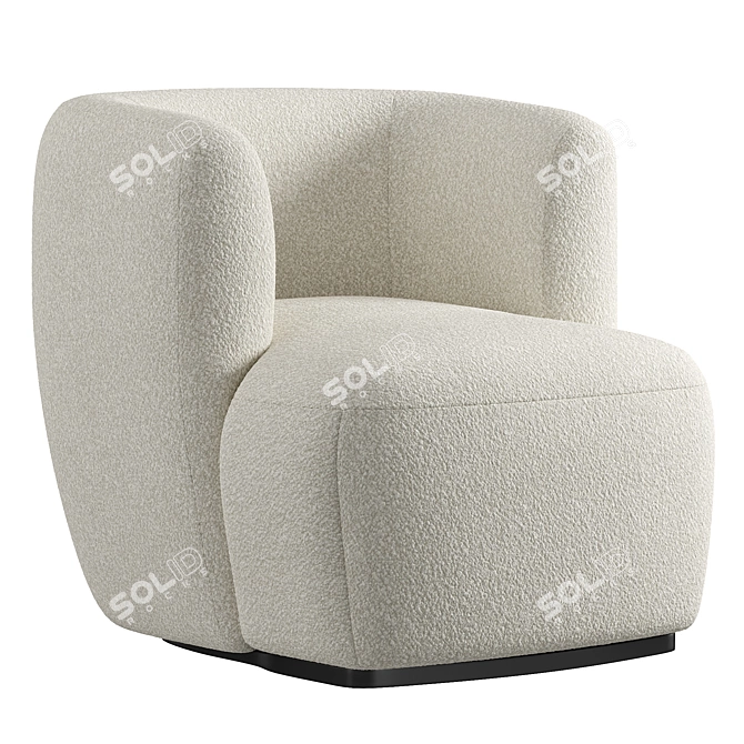 Cozy Bouclette Armchair 2015 3D model image 2