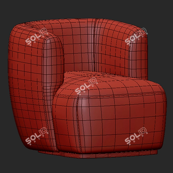 Cozy Bouclette Armchair 2015 3D model image 3