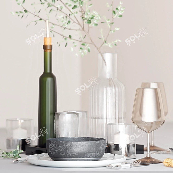 Minimalistic Table Setting Pack 3D model image 4