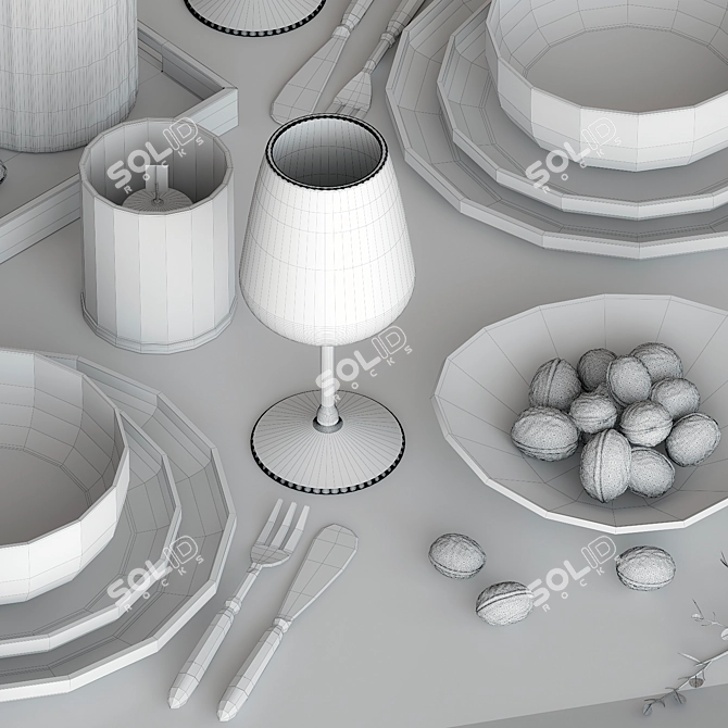 Minimalistic Table Setting Pack 3D model image 7