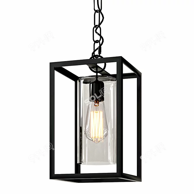 Urban Iron Chandelier Pendant Light 3D model image 1