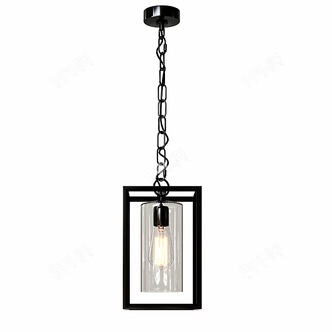 Urban Iron Chandelier Pendant Light 3D model image 2