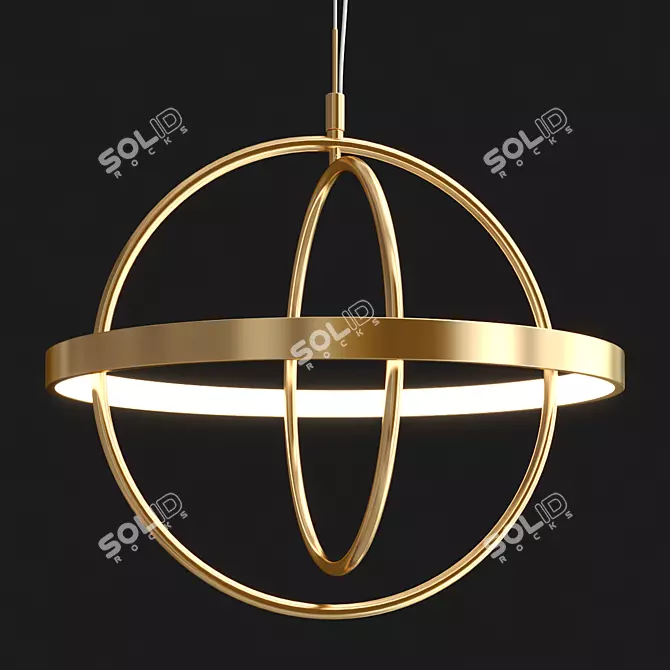 Glowing Orb Chandelier 60cm 3D model image 3