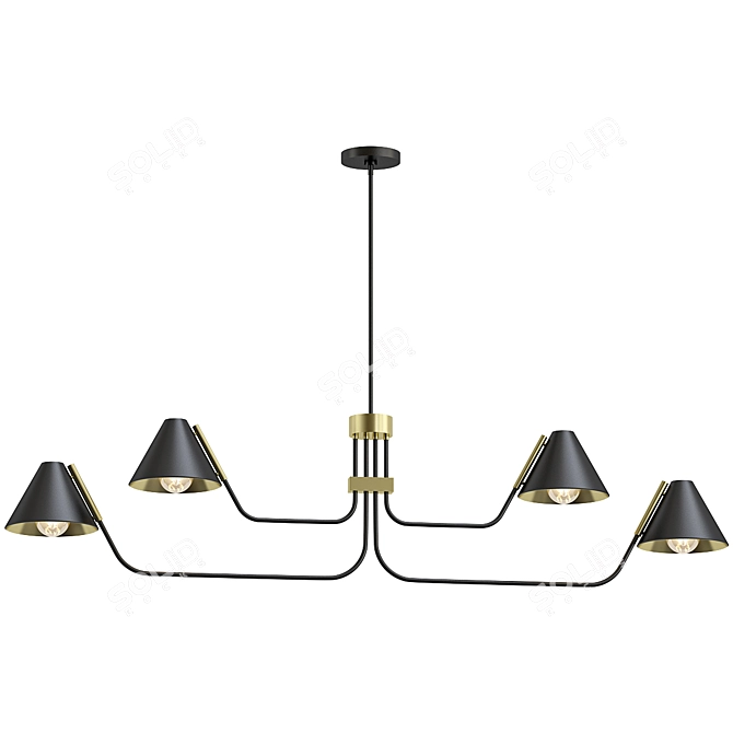 Stylish Grove Isle Matte Chandelier 3D model image 1