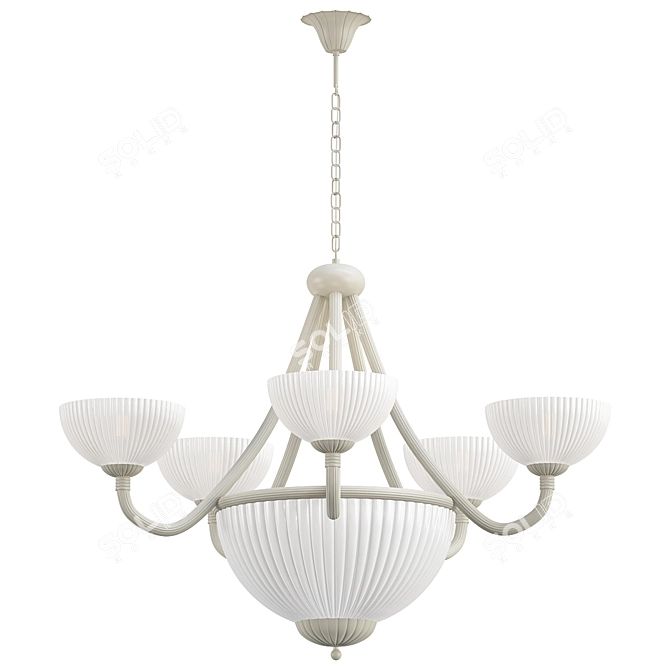 Elegant Nowodvorski Baron White Chandelier 3D model image 1