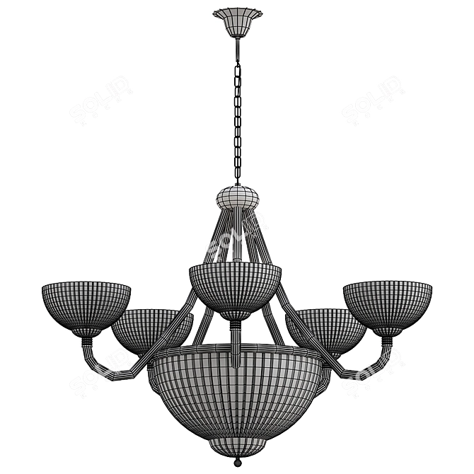 Elegant Nowodvorski Baron White Chandelier 3D model image 2