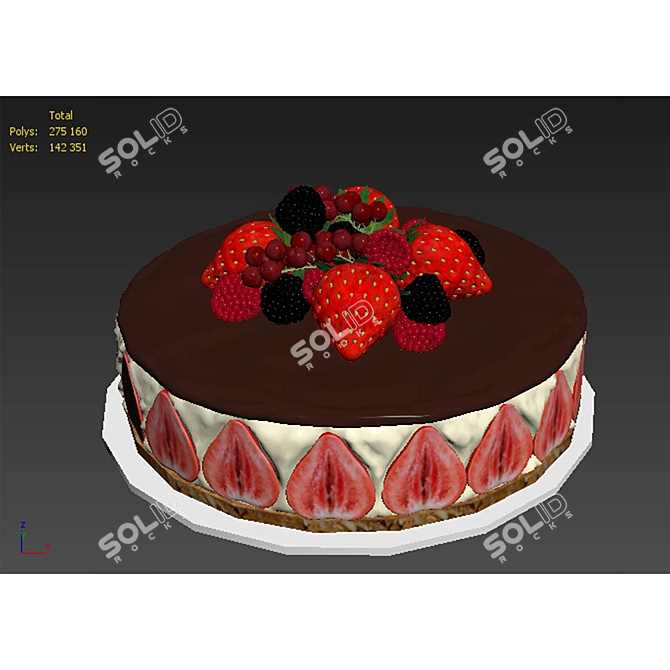 Premium 3D Cake Model Kit 3D model image 6